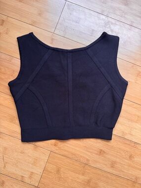 BCBG Black Bandage Cropped Body-contouring Stretch Top